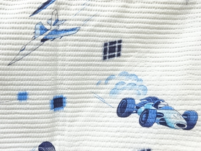 JAPANESE KIMONO / ANTIQUE YUKATA FOR BOYS / COTTON / VEHICLES